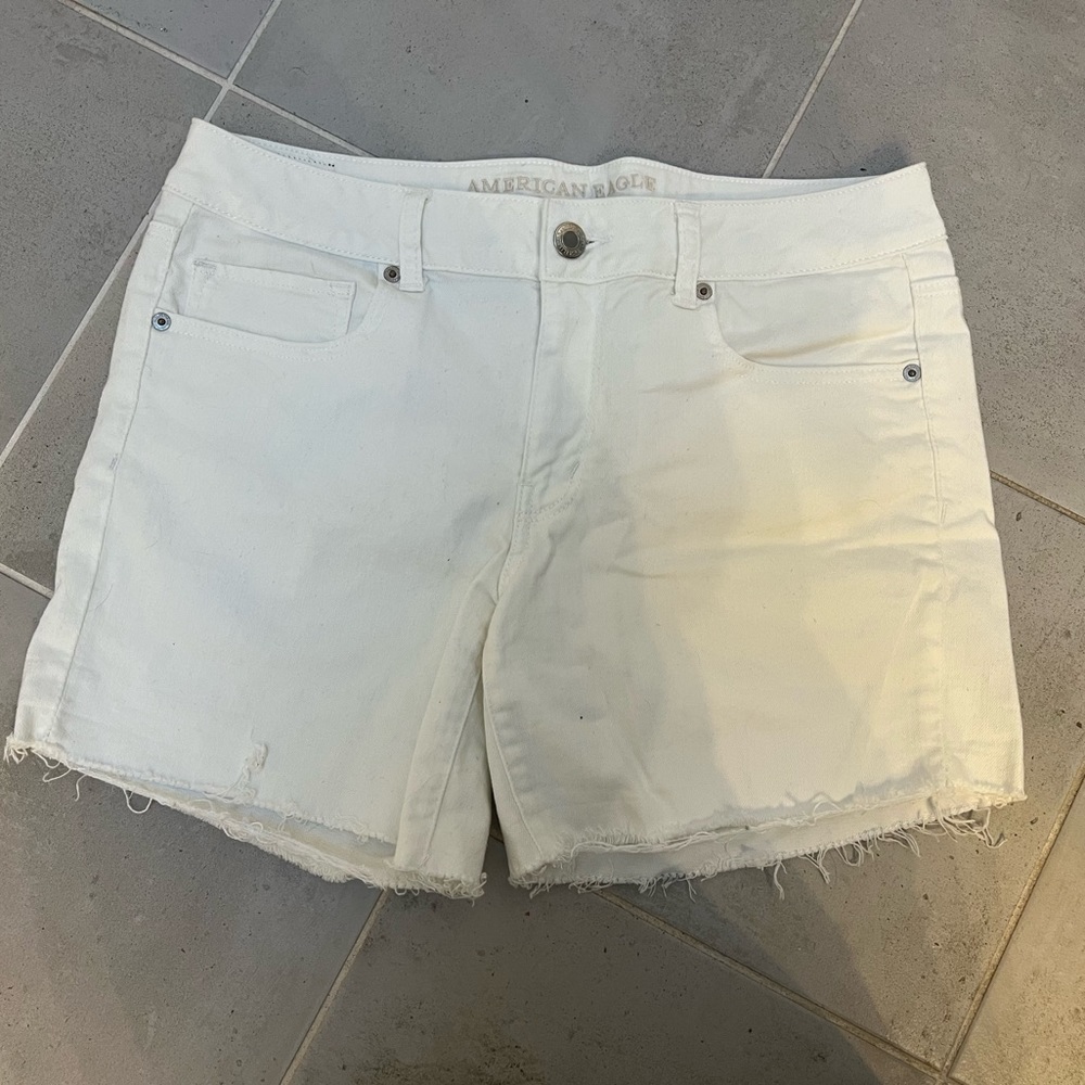 American Eagle White Denim Shorts